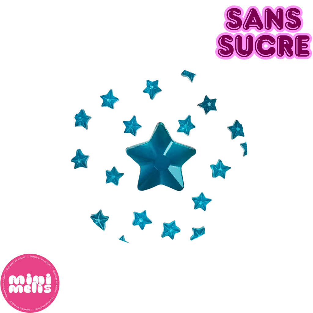 Etoiles bleues lisses - Bonbons sans sucre Minimelis 100g