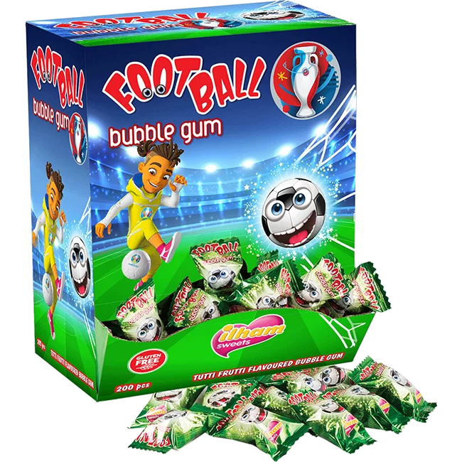 Tutti Frutti flavor football chewing gum individually
