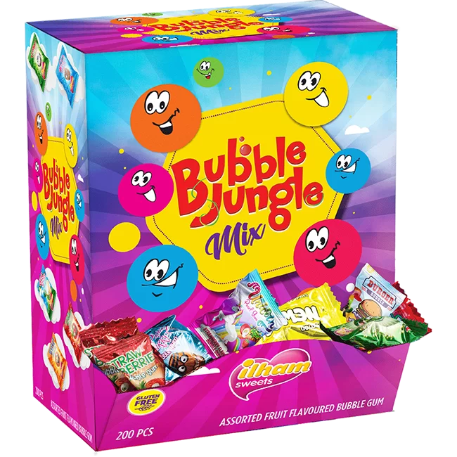 Bubble Jungle fruit flavor chewing gum individually
