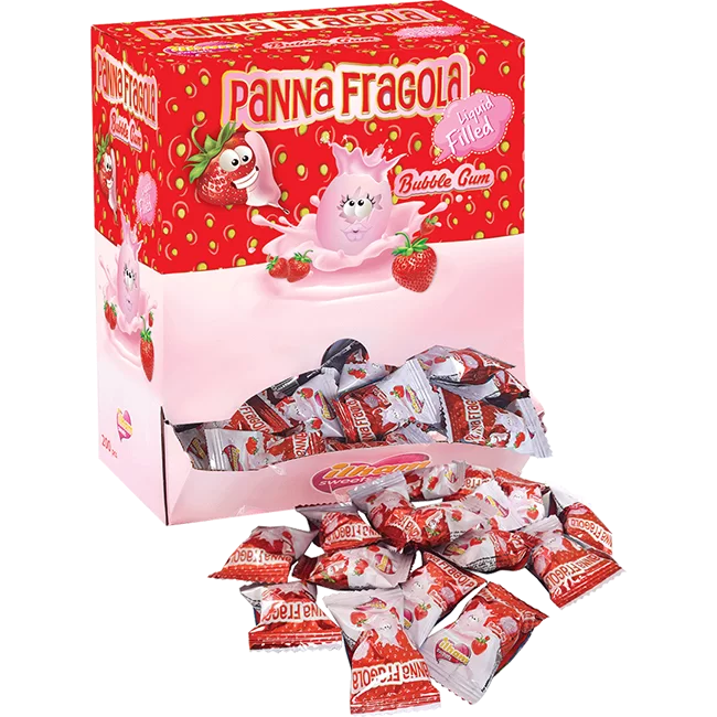Panna Fraloga chewing gum strawberry and milk flavor individually