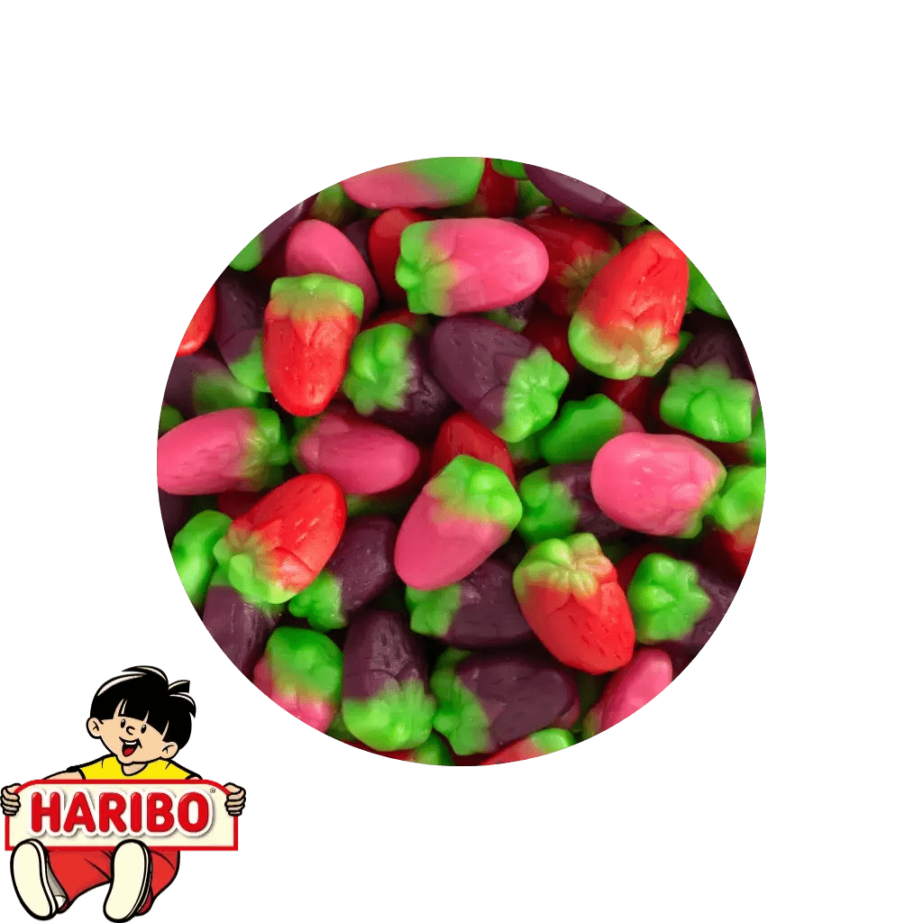 Mix Fraise lisse au 100g Haribo - Palais des Bonbons - Bonbons - HARIBO