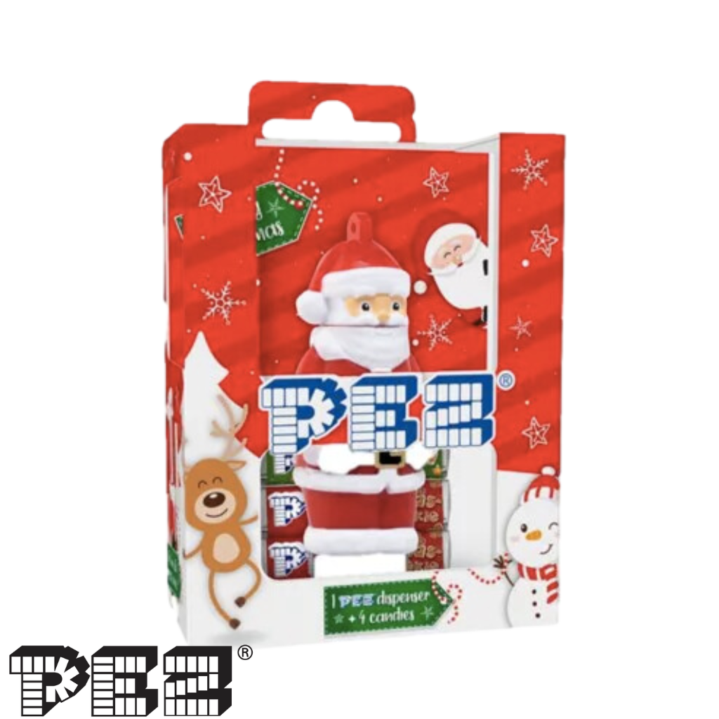 PEZ - Christmas pack 34G: 1 Santa Claus dispenser + 4 refills (2x Mandarin &amp; 2 cookies) 