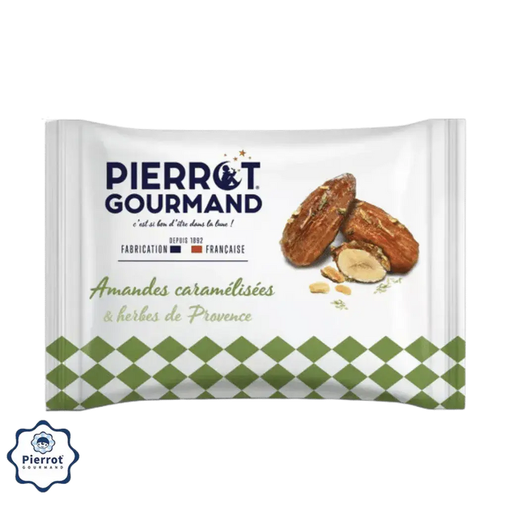 Individual sachet of Pierrot Gourmand caramelized almonds