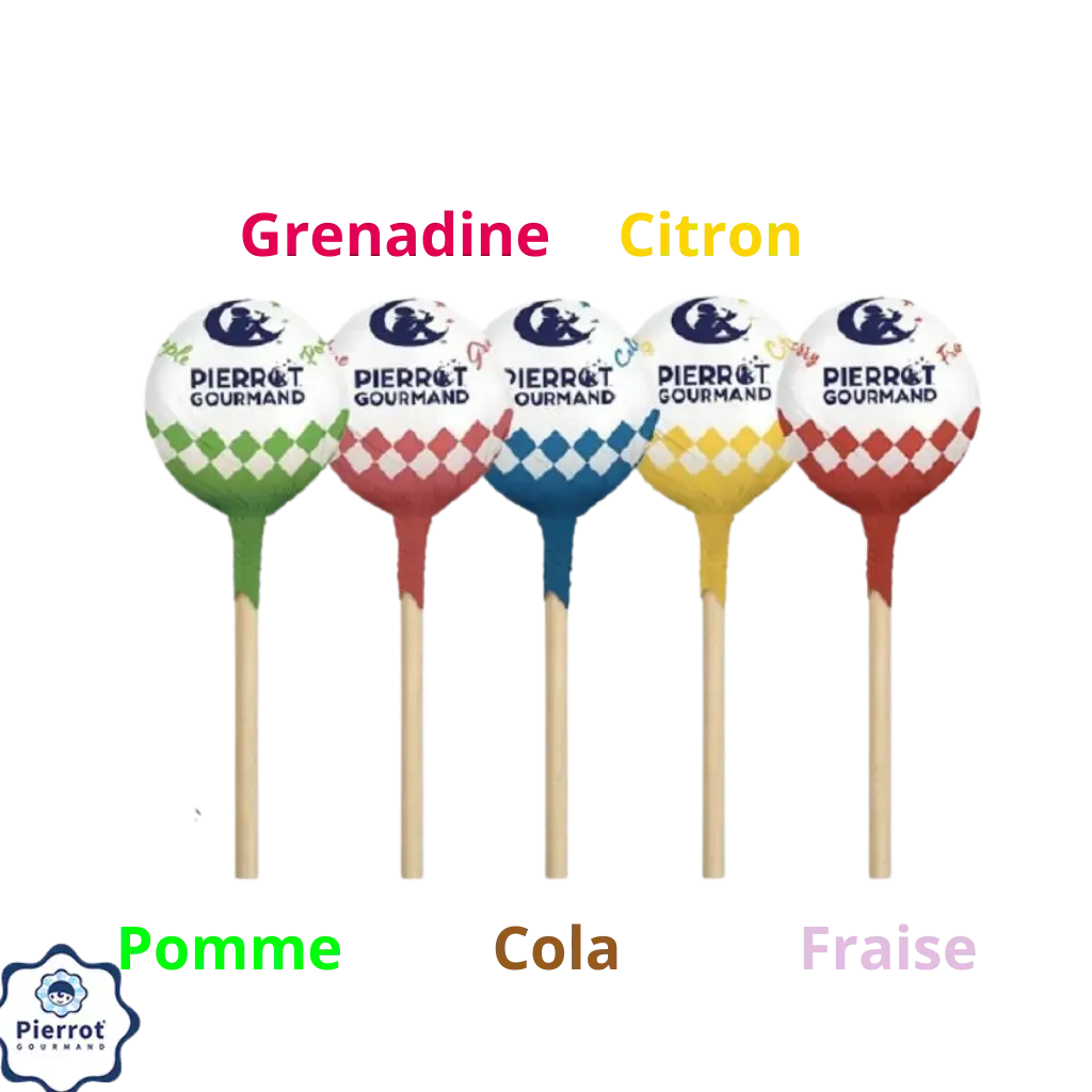 Pierrot Gourmand Round Lollipop individually