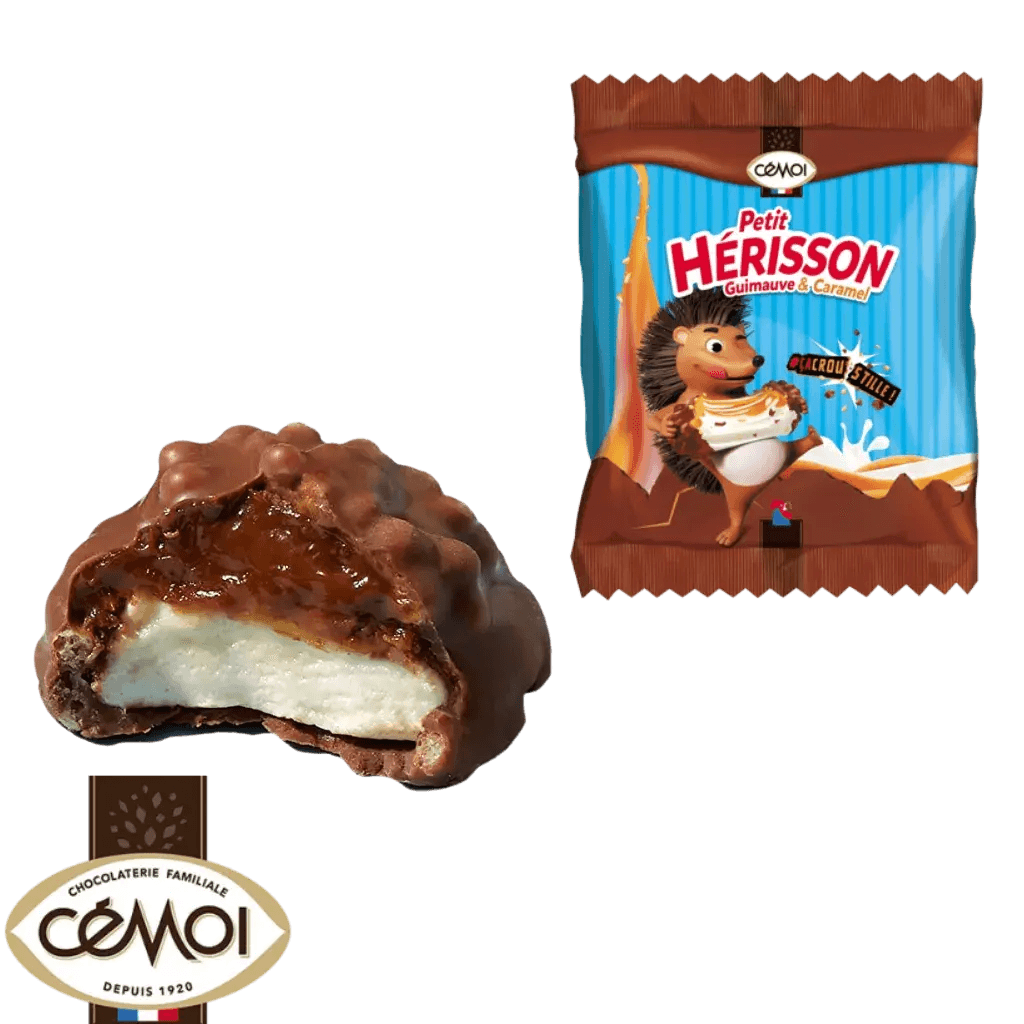 Gros Hérisson guimauve caramel X5 - Palais des Bonbons - CHAMALOW - CÉMOI