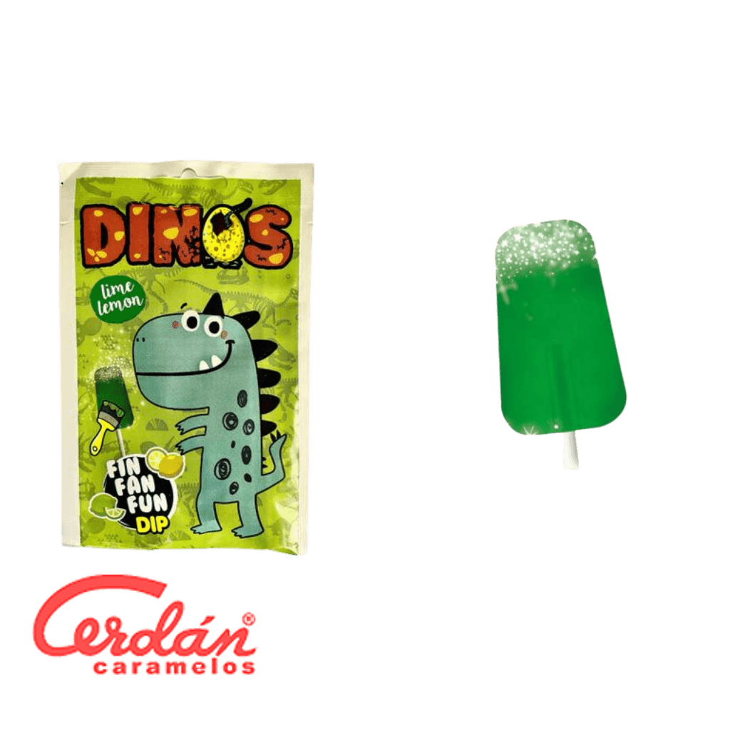 Sucette Fin Fan Fun dinos à l'unité - Palais des Bonbons - sucette - Caramelos Cerdán